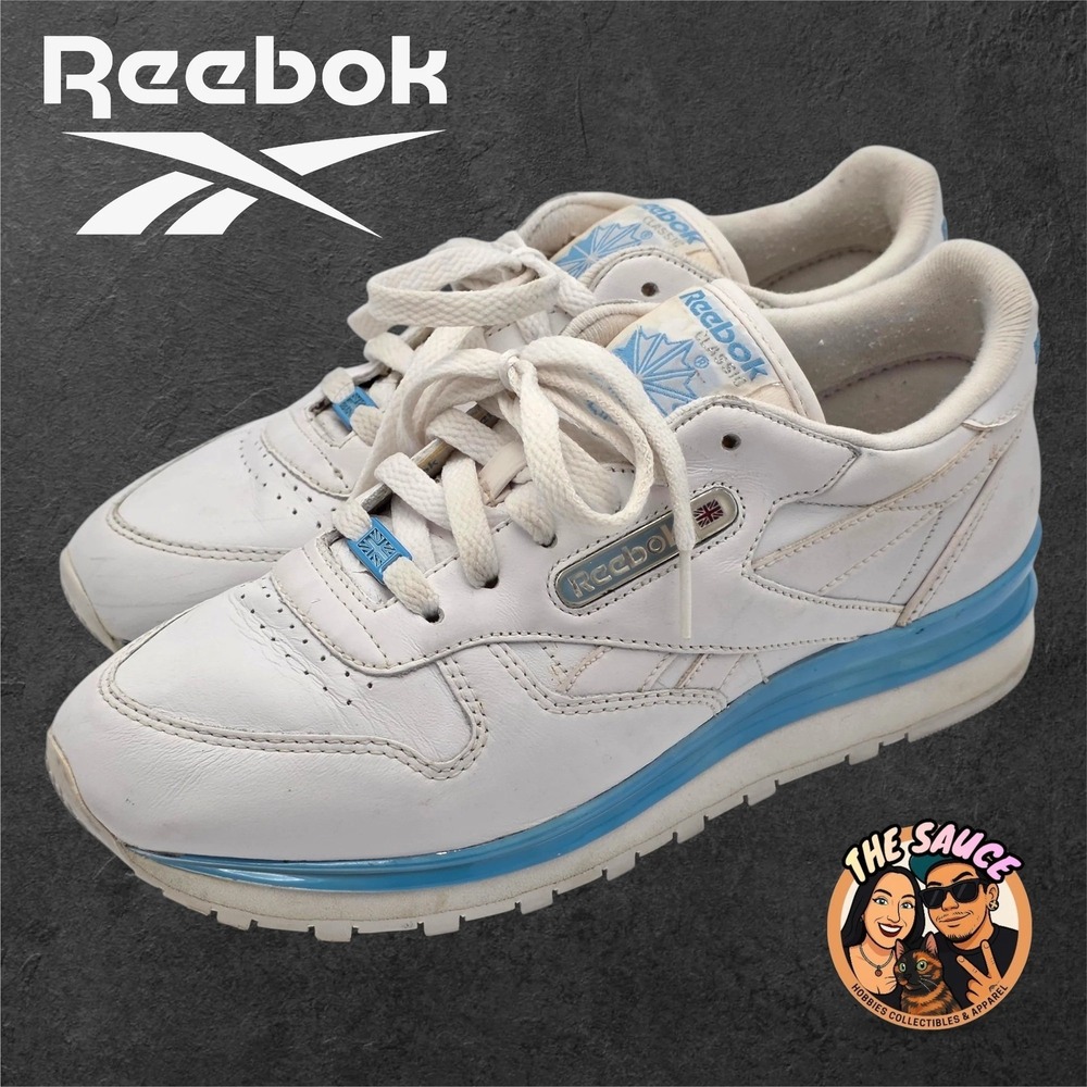 Vintage Reebok Classic Leather Sneakers Women 8.5 White 80s Style Retro‎ Shoes